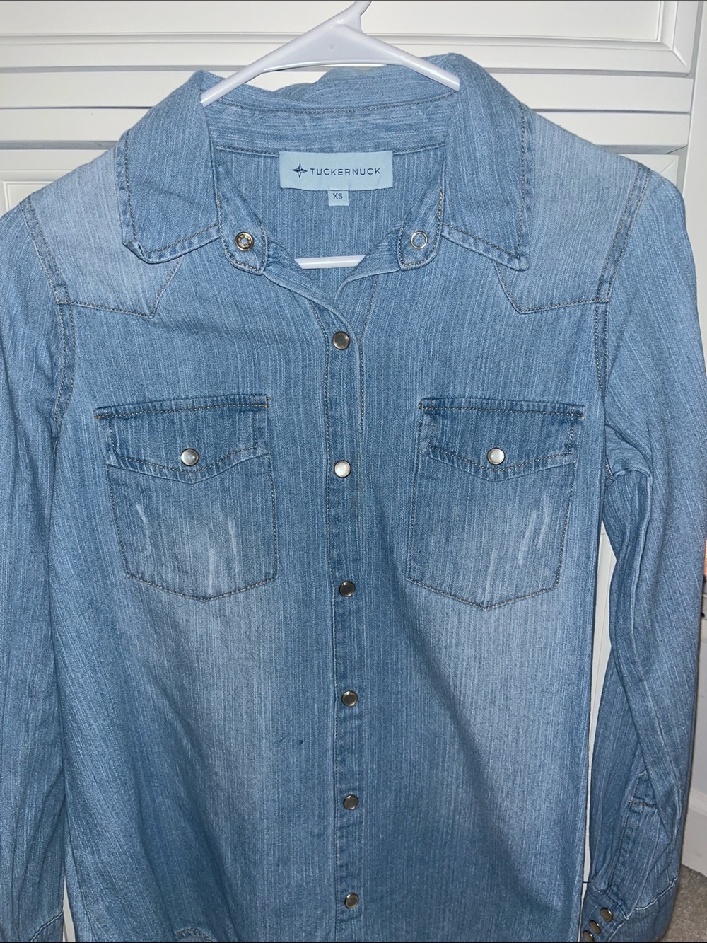 Tuckernuck Light Wash Denim Shirt Jacket
